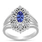 Inel din Argint 925 ( 4.85 grame ) cu Tanzanit și Topaz Alb 0.67 Carate
