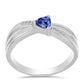 Inel din Argint 925 ( 3.2 grame ) cu Tanzanit și Topaz Alb 0.43 Carate