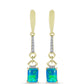 Cercei din Argint 925 Placat cu Aur ( 3.34 grame ) cu Opal Albastru Etiopian Paraiba și Topaz Alb 1.99 Carate