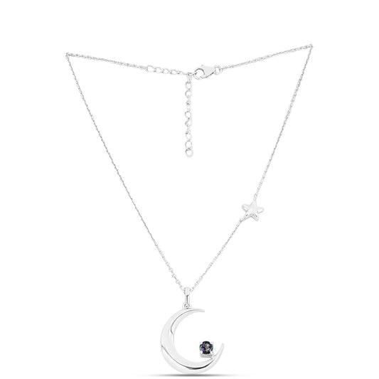 Colier din Argint 925 ( 4.54 grame ) cu Topaz Mistic 0.23 Carate