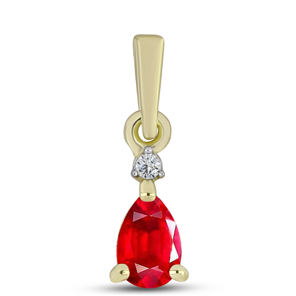 Pandantiv din Argint 925 Placat cu Aur ( 0.42 grame ) cu Agat Roșu și Topaz Alb 0.35 Carate