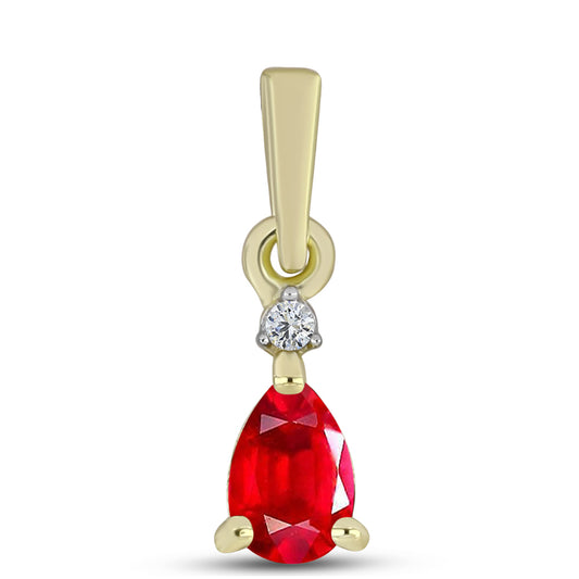 Pandantiv din Argint 925 Placat cu Aur ( 0.42 grame ) cu Agat Roșu și Topaz Alb 0.35 Carate