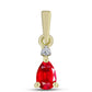 Pandantiv din Argint 925 Placat cu Aur ( 0.42 grame ) cu Agat Roșu și Topaz Alb 0.35 Carate