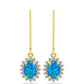 Cercei din Argint 925 Placat cu Aur ( 1.87 grame ) cu Opal Albastru Etiopian Paraiba și Topaz Alb 1.32 Carate