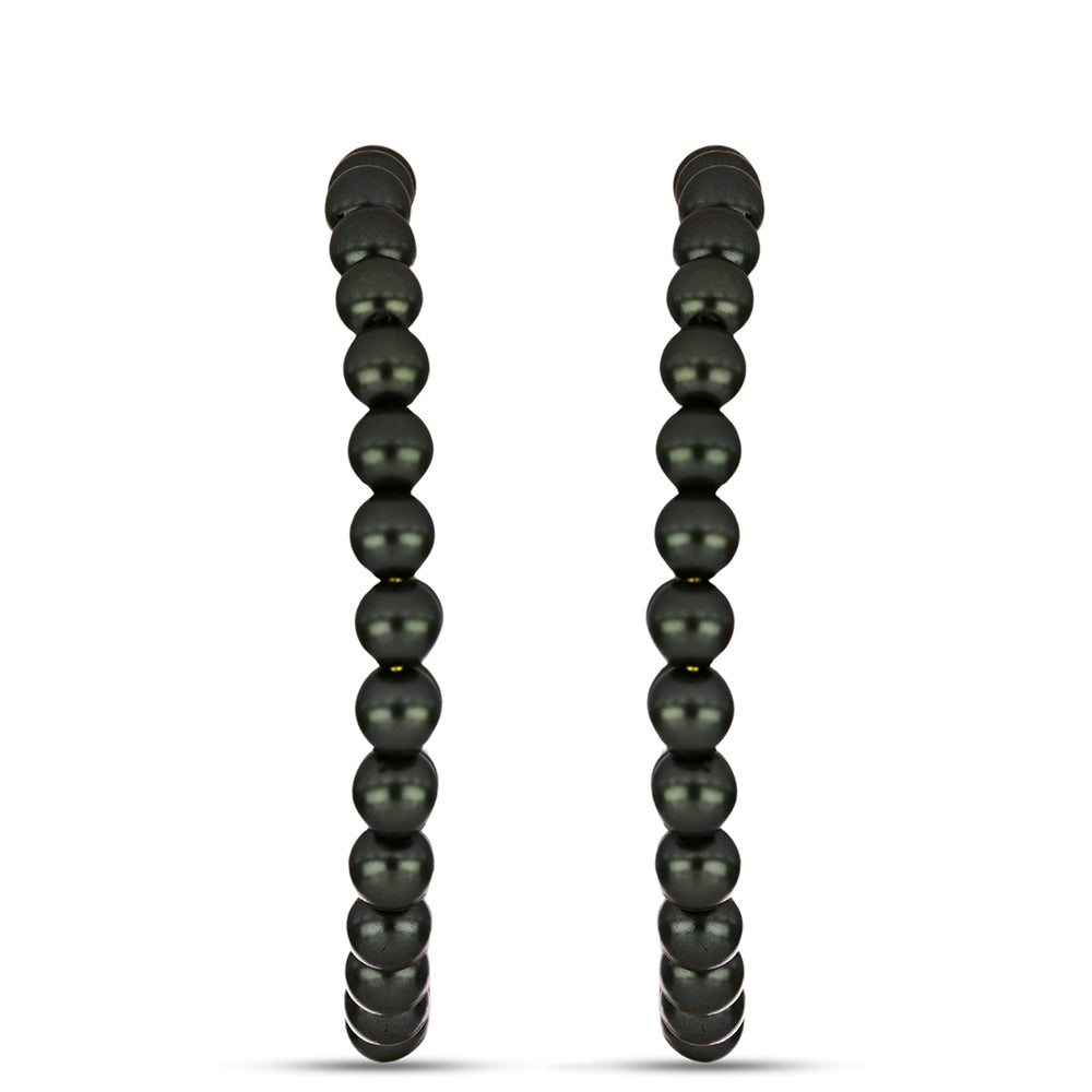 Cercei din Argint 925 Placat cu Aur ( 1.8 grame ) cu Perlă De apă Dulce cu Efect "Verde Tahitian" 20.88 Carate