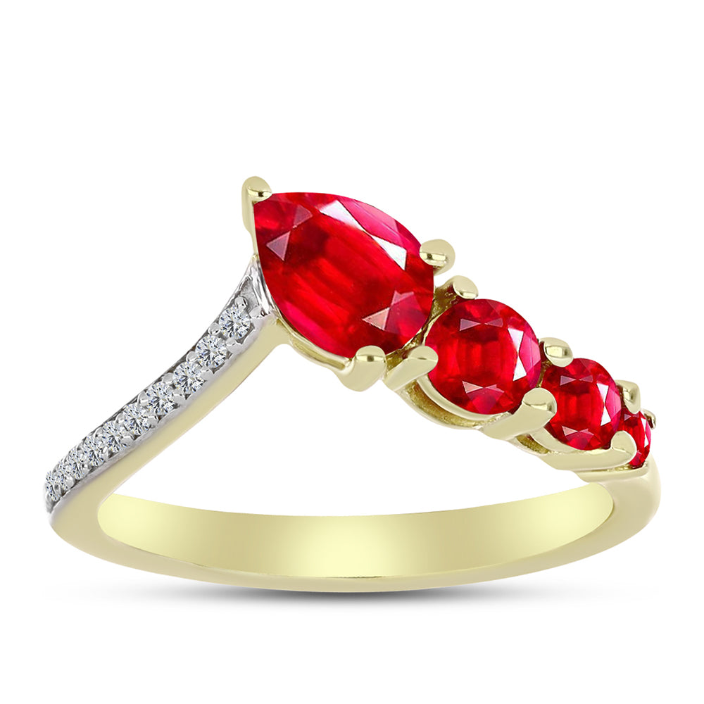 Inel din Argint 925 Placat cu Aur ( 2.31 grame ) cu Agat Roșu și Topaz Alb 0.99 Carate 3 