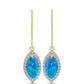 Cercei din Argint 925 Placat cu Aur ( 2.3 grame ) cu Opal Albastru Etiopian Paraiba și Topaz Alb 1.53 Carate