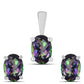 Set din Argint 925 ( 1.68 grame ) cu Topaz Mistic 2.12 Carate ( Cercei+Pandantiv )