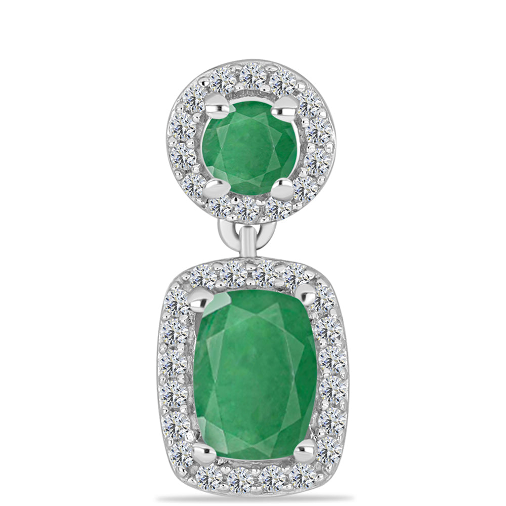 Pandantiv din Argint 925 ( 1.69 grame ) cu Smarald Brazilian și Topaz Alb 1.21 Carate 1 