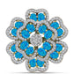 Inel din Argint 925 Placat cu Aur ( 7.63 grame ) cu Opal Albastru Etiopian Paraiba și Topaz Alb 3.24 Carate