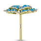 Inel din Argint 925 Placat cu Aur ( 7.63 grame ) cu Opal Albastru Etiopian Paraiba și Topaz Alb 3.24 Carate