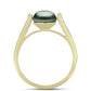 Inel din Argint 925 Placat cu Aur ( 2.7 grame ) cu Perlă De apă Dulce cu Efect "Verde Tahitian" și Topaz Alb 2.25 Carate
