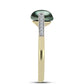 Inel din Argint 925 Placat cu Aur ( 2.7 grame ) cu Perlă De apă Dulce cu Efect "Verde Tahitian" și Topaz Alb 2.25 Carate