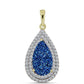 Pandantiv din Argint 925 Placat cu Aur ( 2.18 grame ) cu Albastru Drusy și Topaz Alb 4.73 Carate