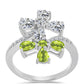 Inel din Argint 925 ( 4.3 grame ) cu Peridot Changbai și Topaz Alb 3.4 Carate