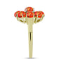 Inel din Argint 925 Placat cu Aur ( 3.94 grame ) cu Turcoaz Mohave și Topaz Alb 2.77 Carate