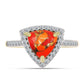 Inel din Argint 925 Placat cu Aur ( 2.32 grame ) cu Turcoaz Mohave și Topaz Alb 1.76 Carate