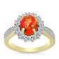 Inel din Argint 925 Placat cu Aur ( 4.01 grame ) cu Turcoaz Mohave și Topaz Alb 2.49 Carate