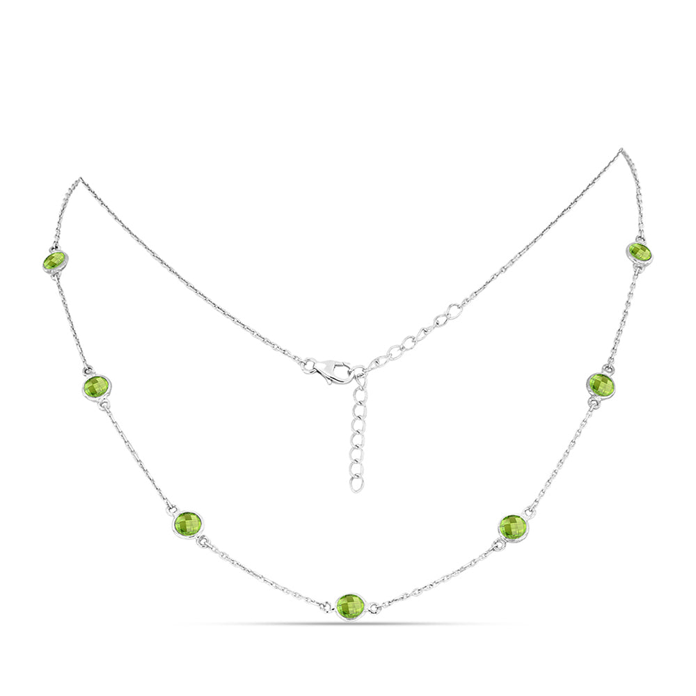 Colier din Argint 925 ( 2.94 grame ) cu Peridot Changbai 3.64 Carate