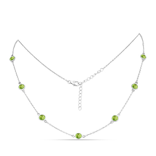 Colier din Argint 925 ( 2.94 grame ) cu Peridot Changbai 3.64 Carate