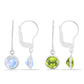 Set din Argint 925 ( 2.05 grame ) cu Peridot Changbai și Piatra Lunii Curcubeu 3.38 Carate ( Cercei )