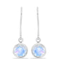 Set din Argint 925 ( 2.05 grame ) cu Peridot Changbai și Piatra Lunii Curcubeu 3.38 Carate ( Cercei )