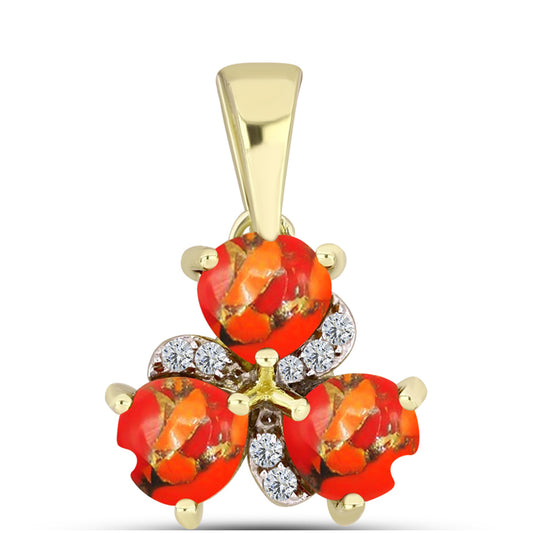 Pandantiv din Argint 925 Placat cu Aur ( 1.19 grame ) cu Turcoaz Mohave și Topaz Alb 1.31 Carate