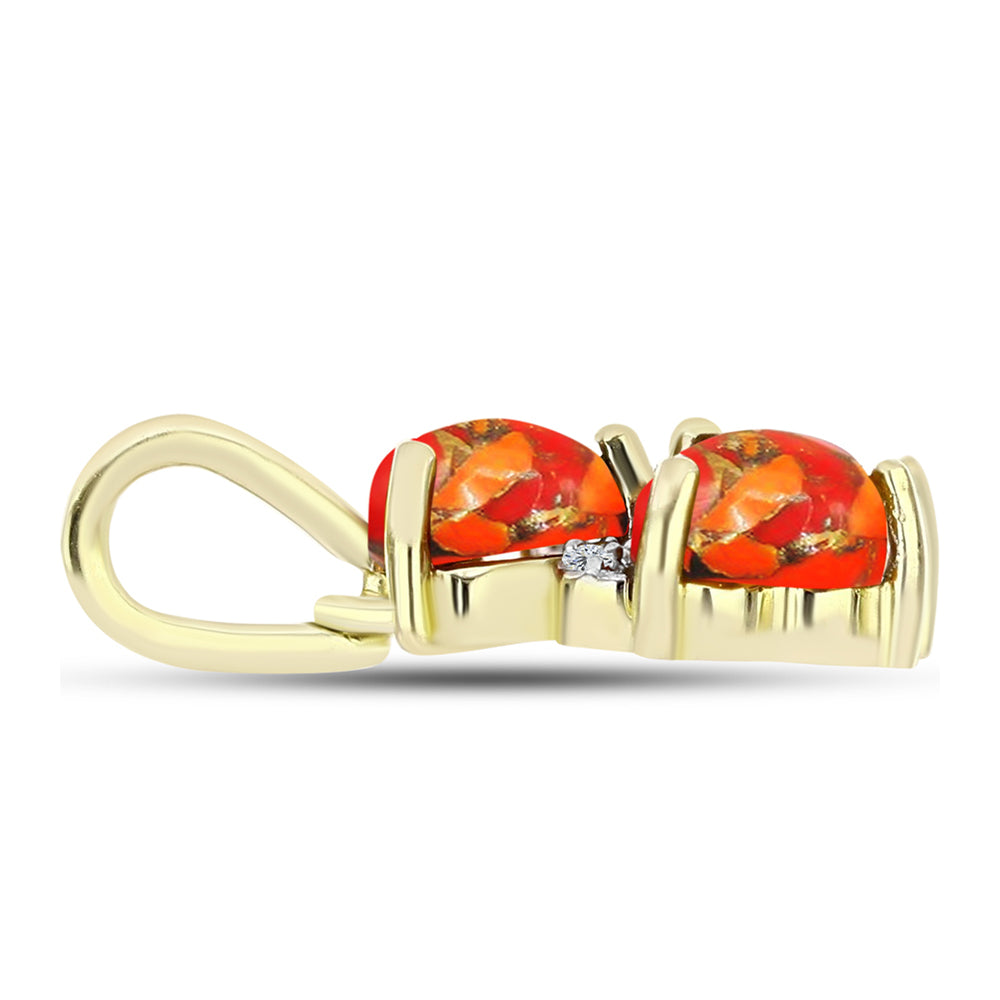 Pandantiv din Argint 925 Placat cu Aur ( 1.19 grame ) cu Turcoaz Mohave și Topaz Alb 1.31 Carate 2 