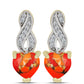 Cercei din Argint 925 Placat cu Aur ( 3.84 grame ) cu Turcoaz Mohave și Topaz Alb 2.33 Carate