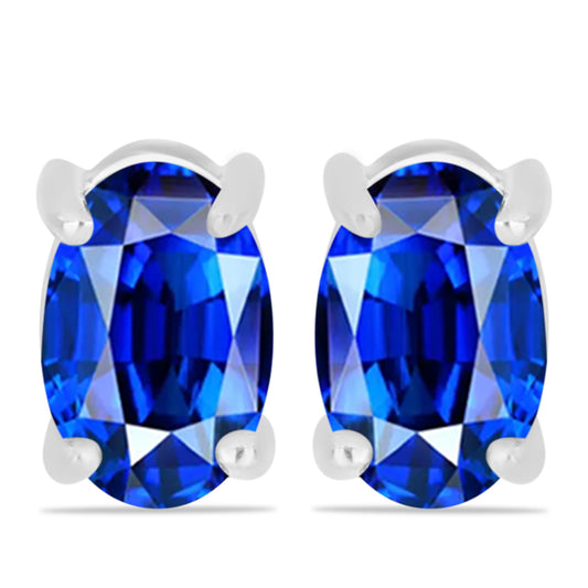 Cercei din Argint 925 ( 1.23 grame ) cu Safir Albastru Australian 1.32 Carate