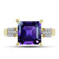 Inel din Argint 925 Placat cu Aur ( 3.56 grame ) cu Ametist Marocan și Topaz Alb 4.95 Carate