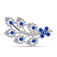 Broşă din Argint 925 ( 6.19 grame ) cu Safir Albastru Australian și Topaz Alb 3.62 Carate