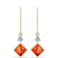 Cercei din Argint 925 Placat cu Aur ( 2.37 grame ) cu Turcoaz Mohave și Topaz Alb 1.33 Carate