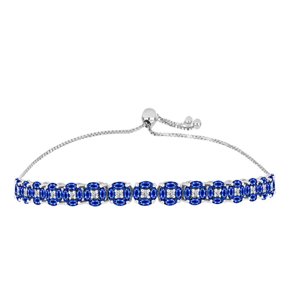 Brățară din Argint 925 ( 11.34 grame ) cu Safir Albastru Australian și Topaz Alb 9.17 Carate