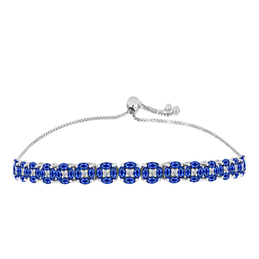 Brățară din Argint 925 ( 11.34 grame ) cu Safir Albastru Australian și Topaz Alb 9.17 Carate