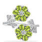Inel din Argint 925 ( 4.28 grame ) cu Peridot Changbai și Topaz Alb 2.4 Carate