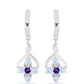 Cercei din Argint 925 ( 4.44 grame ) cu Safir Albastru Australian și Piatra Lunii Curcubeu 1.39 Carate