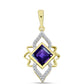 Pandantiv din Argint 925 Placat cu Aur ( 2.47 grame ) cu Ametist Marocan și Topaz Alb 1.96 Carate