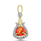 Pandantiv din Argint 925 Placat cu Aur ( 1.56 grame ) cu Turcoaz Mohave și Topaz Alb 1.86 Carate