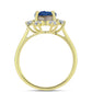 Inel din Argint 925 Placat cu Aur ( 3.13 grame ) cu Albastru Drusy și Topaz Alb 2.9 Carate