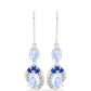 Cercei din Argint 925 ( 2.86 grame ) cu Safir Albastru Australian și Piatra Lunii Curcubeu 2.33 Carate