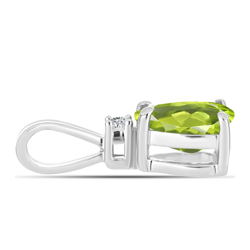 Pandantiv din Argint 925 ( 0.55 grame ) cu Peridot Changbai și Topaz Alb 0.76 Carate 2 