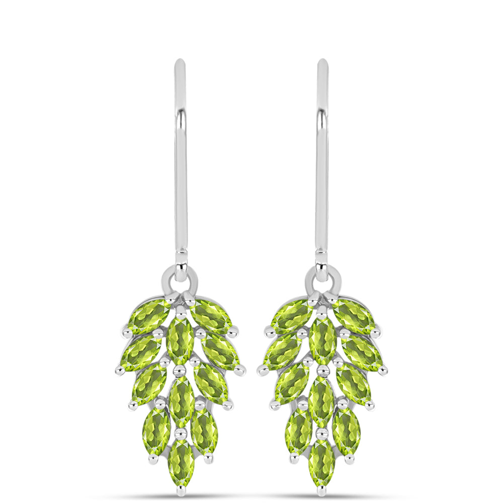 Cercei din Argint 925 ( 2.84 grame ) cu Peridot Changbai 1.93 Carate
