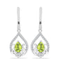 Cercei din Argint 925 ( 4.86 grame ) cu Peridot Changbai și Topaz Alb 1.8 Carate