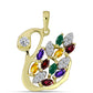 Pandantiv din Argint 925 Placat cu Aur ( 2.18 grame ) cu Ametist Marocan și Topaz Alb 1.04 Carate