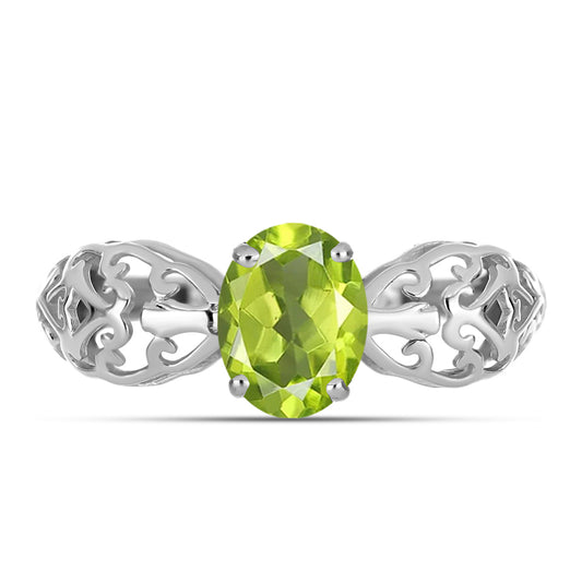 Inel din Argint 925 ( 1.75 grame ) cu Peridot Changbai 1.15 Carate