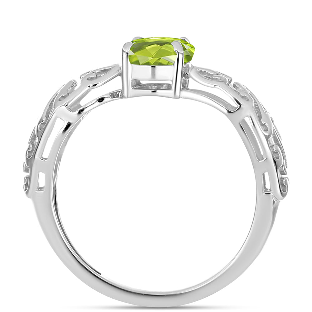Inel din Argint 925 ( 1.75 grame ) cu Peridot Changbai 1.15 Carate 2 