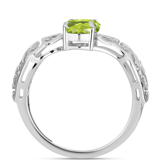 Inel din Argint 925 ( 1.75 grame ) cu Peridot Changbai 1.15 Carate