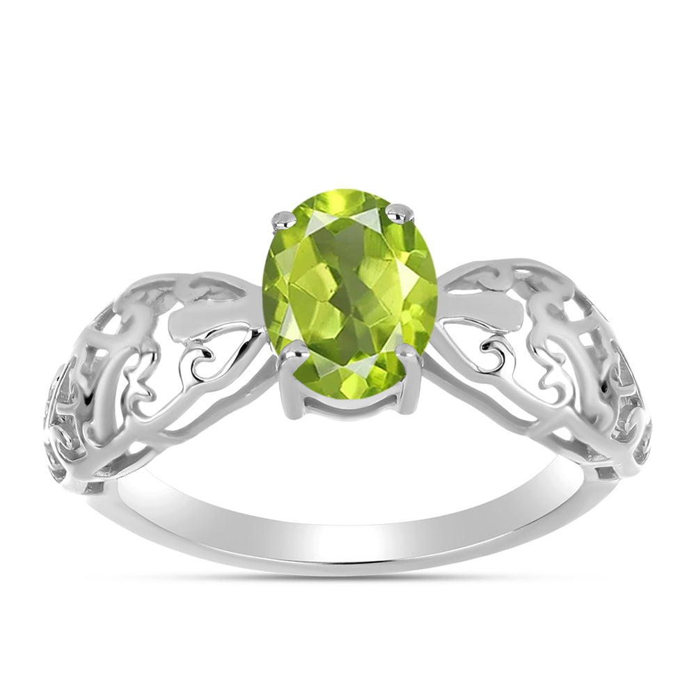 Inel din Argint 925 ( 1.75 grame ) cu Peridot Changbai 1.15 Carate