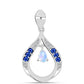 Pandantiv din Argint 925 ( 2.04 grame ) cu Safir Albastru Australian și Piatra Lunii Curcubeu 0.85 Carate